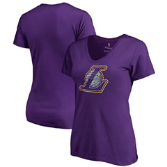 NBA - Los Angeles Lakers Women's Static Logo V-Neck T-Shirt - Purple