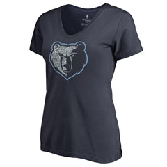 NBA - Memphis Grizzlies Women's Static Logo V-Neck T-Shirt - Navy