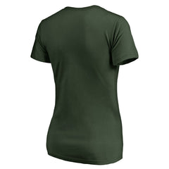 NBA - Milwaukee Bucks Women's Static Logo V-Neck T-Shirt - Green