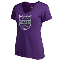 NBA - Sacramento Kings Women's Static Logo V-Neck T-Shirt - Purple