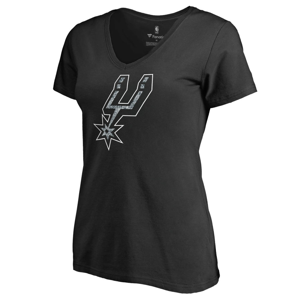 NBA - San Antonio Spurs Women's Static Logo V-Neck T-Shirt - Black