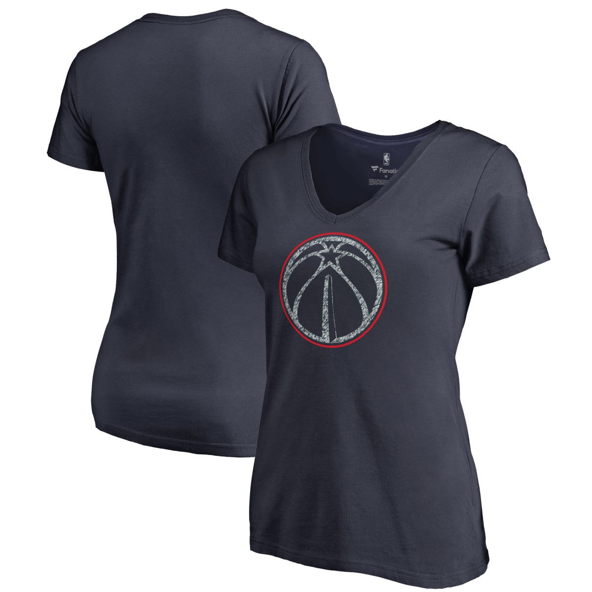 NBA - Washington Wizards Women's Static Logo V-Neck T-Shirt - Navy
