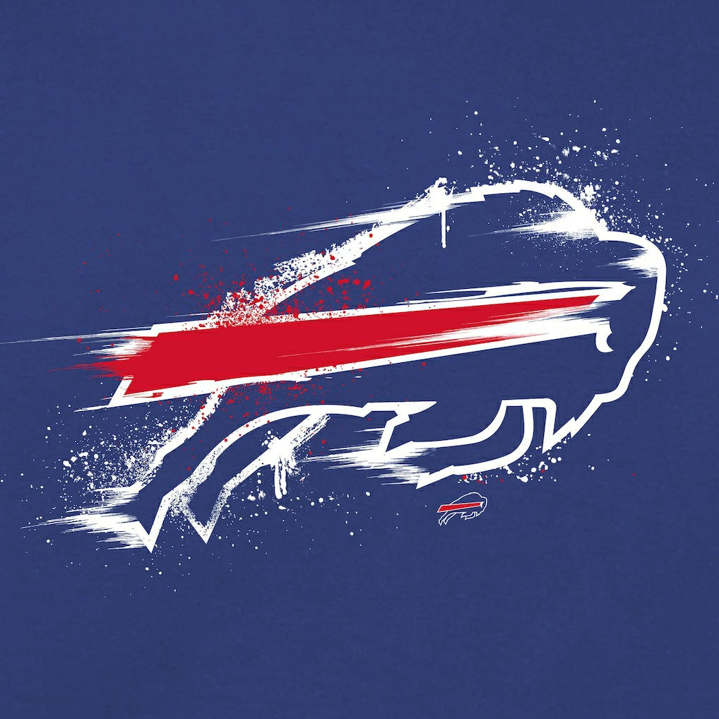 Buffalo Bills Splatter Logo Pullover Hoodie Royal - NFL