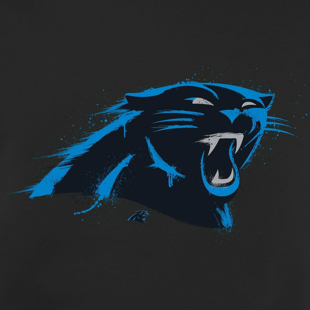 Carolina Panthers Splatter Logo Pullover Hoodie Black - NFL