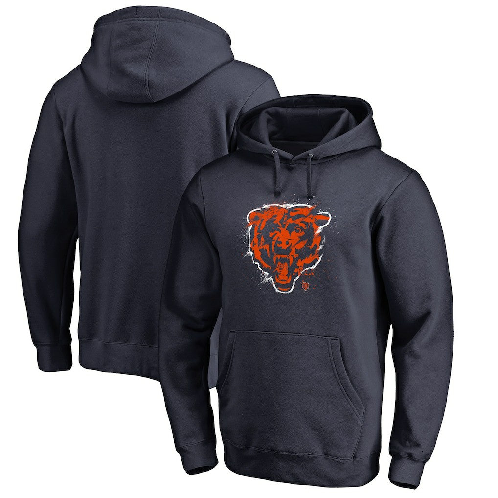 Chicago Bears Splatter Logo Pullover Hoodie Navy - NFL