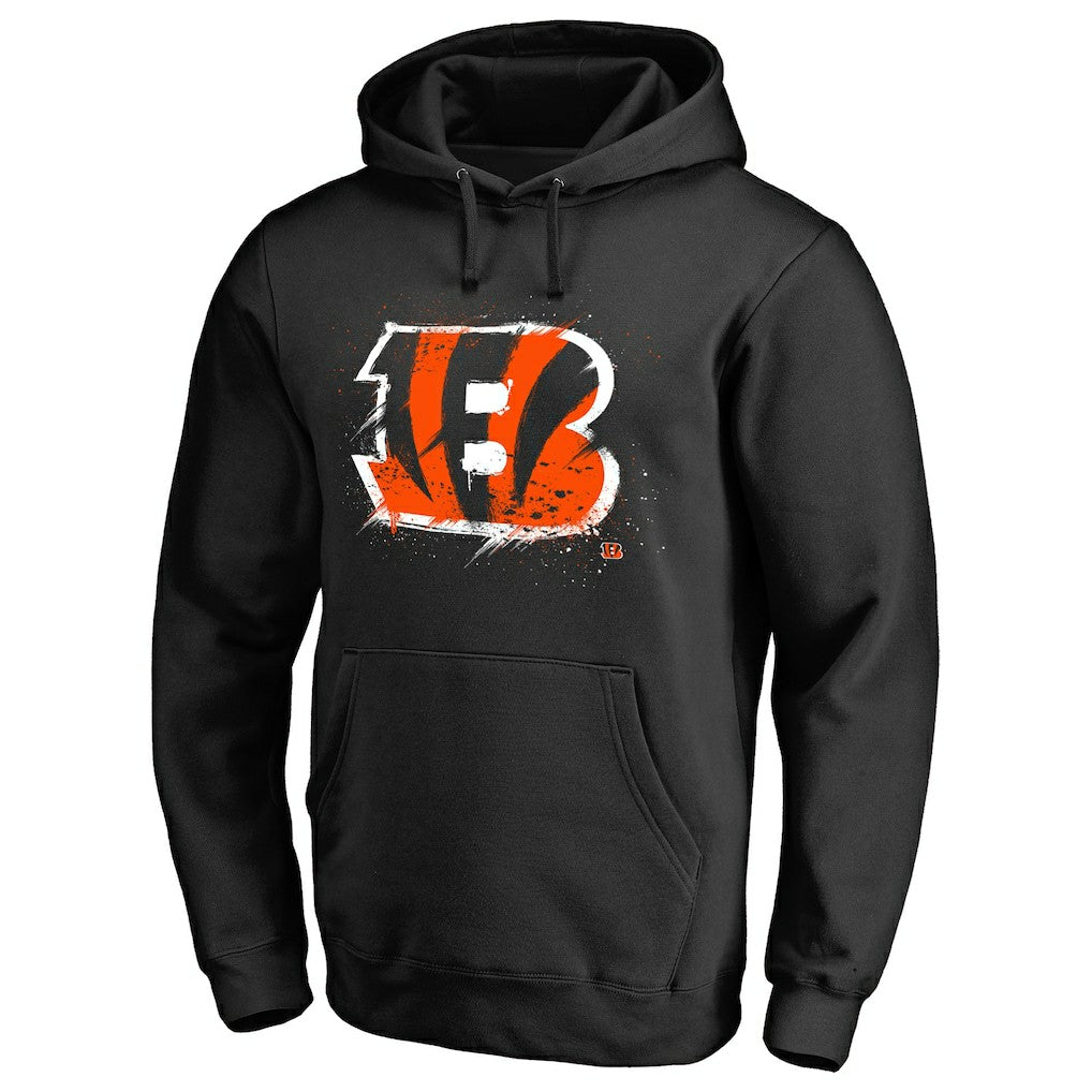 Cincinnati Bengals Splatter Logo Pullover Hoodie Black - NFL