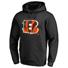 Cincinnati Bengals Splatter Logo Pullover Hoodie Black - NFL