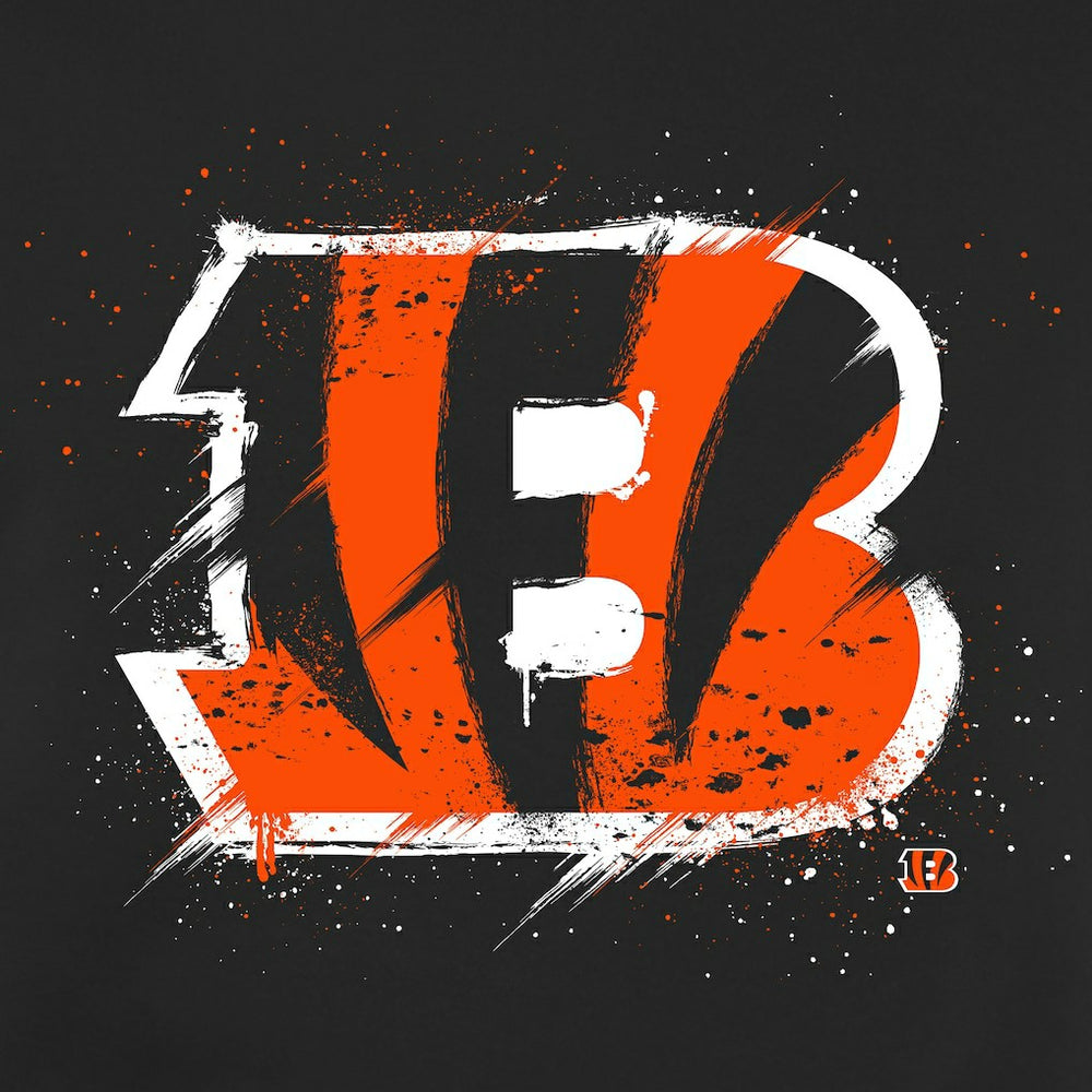 Cincinnati Bengals Splatter Logo Pullover Hoodie Black - NFL