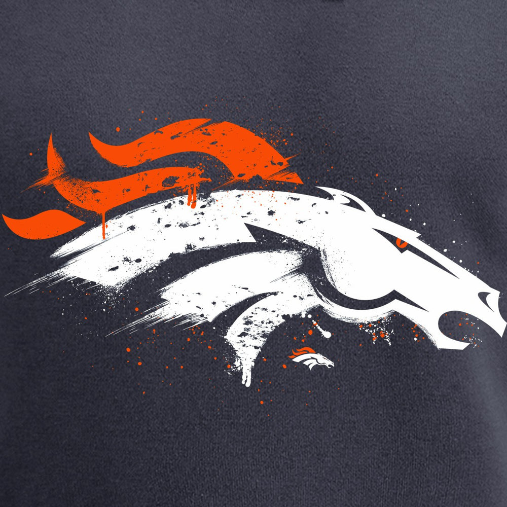 Denver Broncos Splatter Logo Pullover Hoodie Navy - NFL