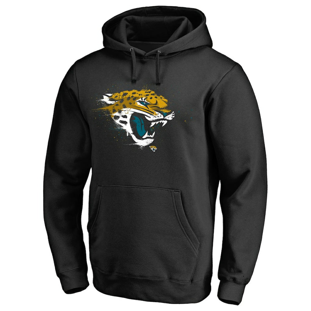 Jacksonville Jaguars Splatter Logo Pullover Hoodie Black - NFL