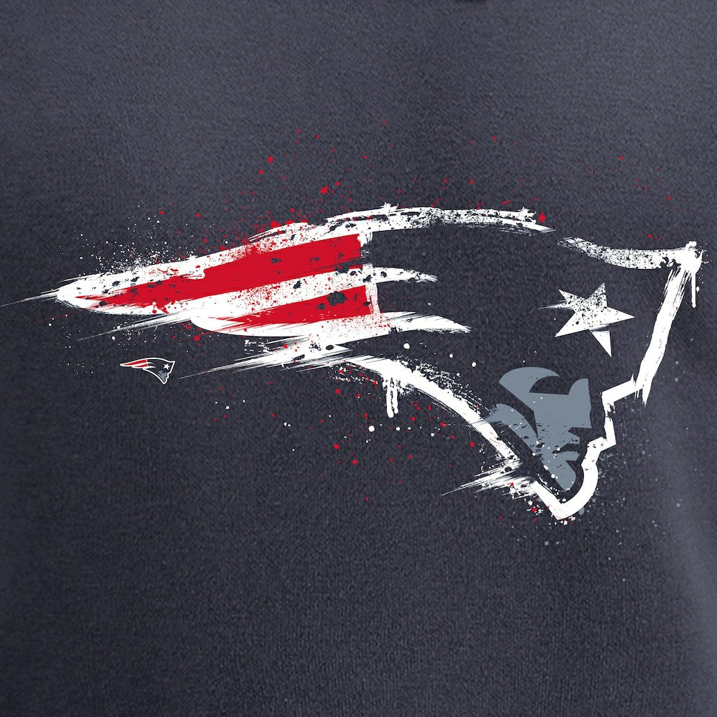 New England Patriots Splatter Logo Pullover Hoodie Navy - NFL