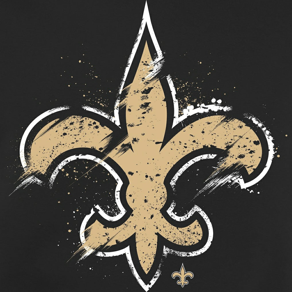 New Orleans Saints Splatter Logo Pullover Hoodie Black - NFL