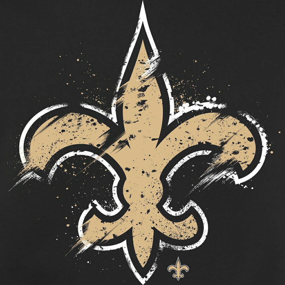 New Orleans Saints Splatter Logo Pullover Hoodie Black - NFL