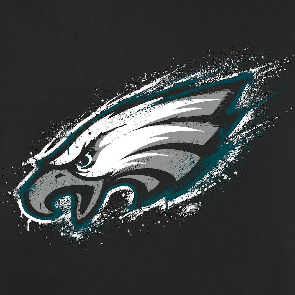 Philadelphia Eagles Splatter Logo Pullover Hoodie Black - NFL