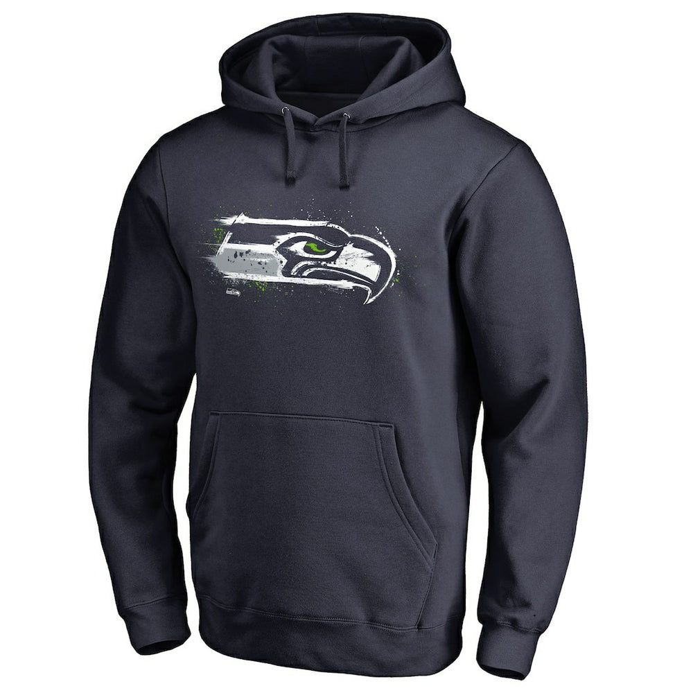 Seattle Seahawks Splatter Logo Pullover Hoodie College Navy - NFL