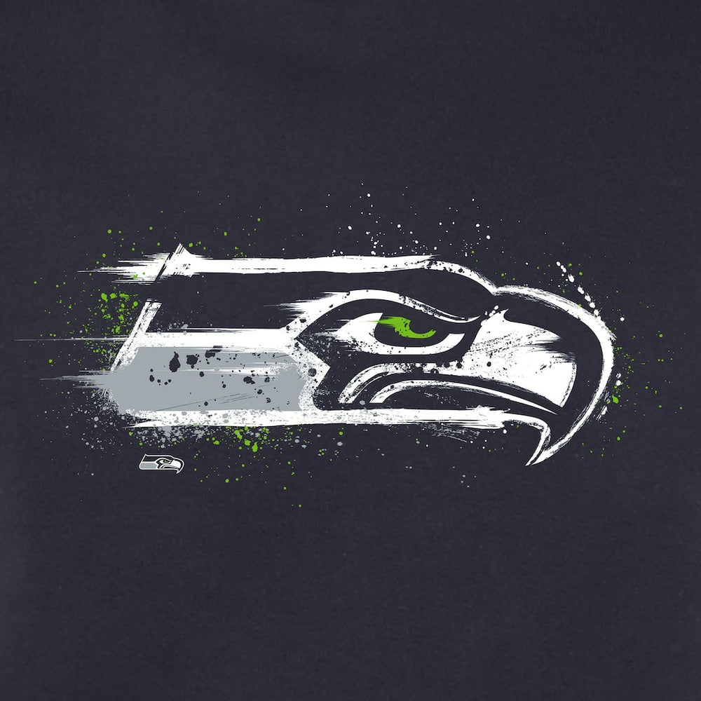 Seattle Seahawks Splatter Logo Pullover Hoodie College Navy - NFL
