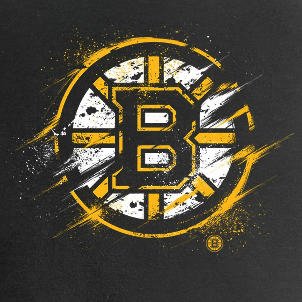 Boston Bruins Women's Splatter Logo V-Neck T-Shirt Black