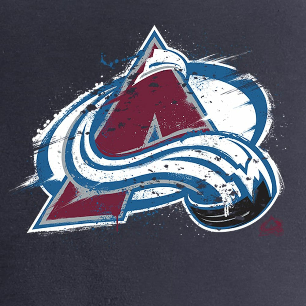 Colorado Avalanche - Women's Splatter Logo V-Neck T-Shirt Navy