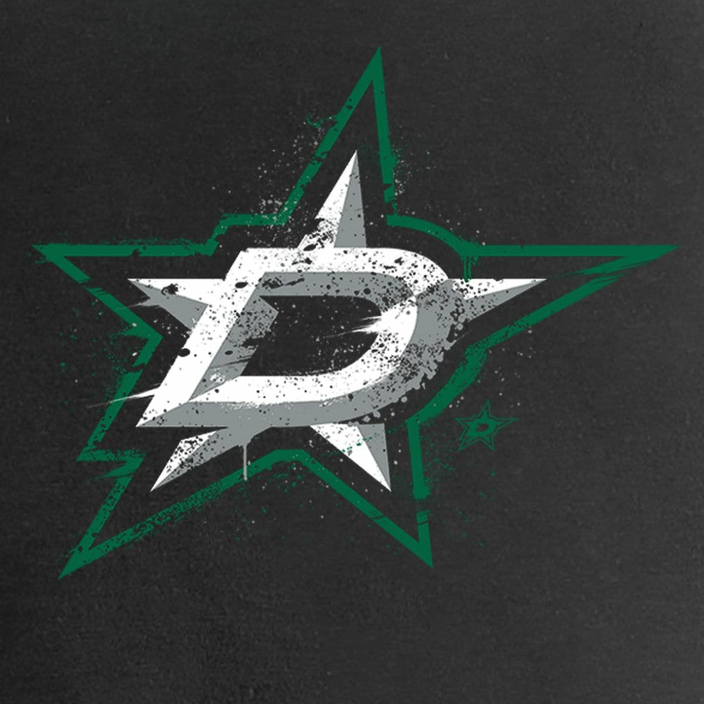 Dallas Stars - Women's Splatter Logo V-Neck T-Shirt Black