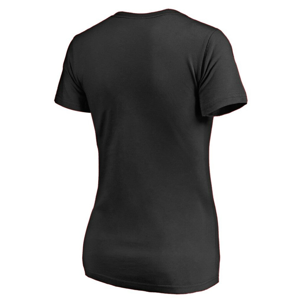 Dallas Stars - Women's Splatter Logo V-Neck T-Shirt Black