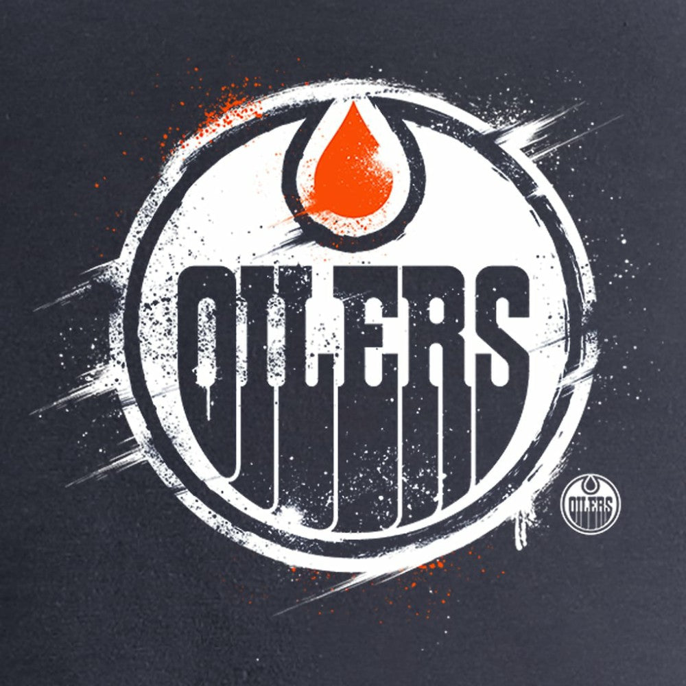 Edmonton Oilers - Women's Splatter Logo V-Neck T-Shirt Navy
