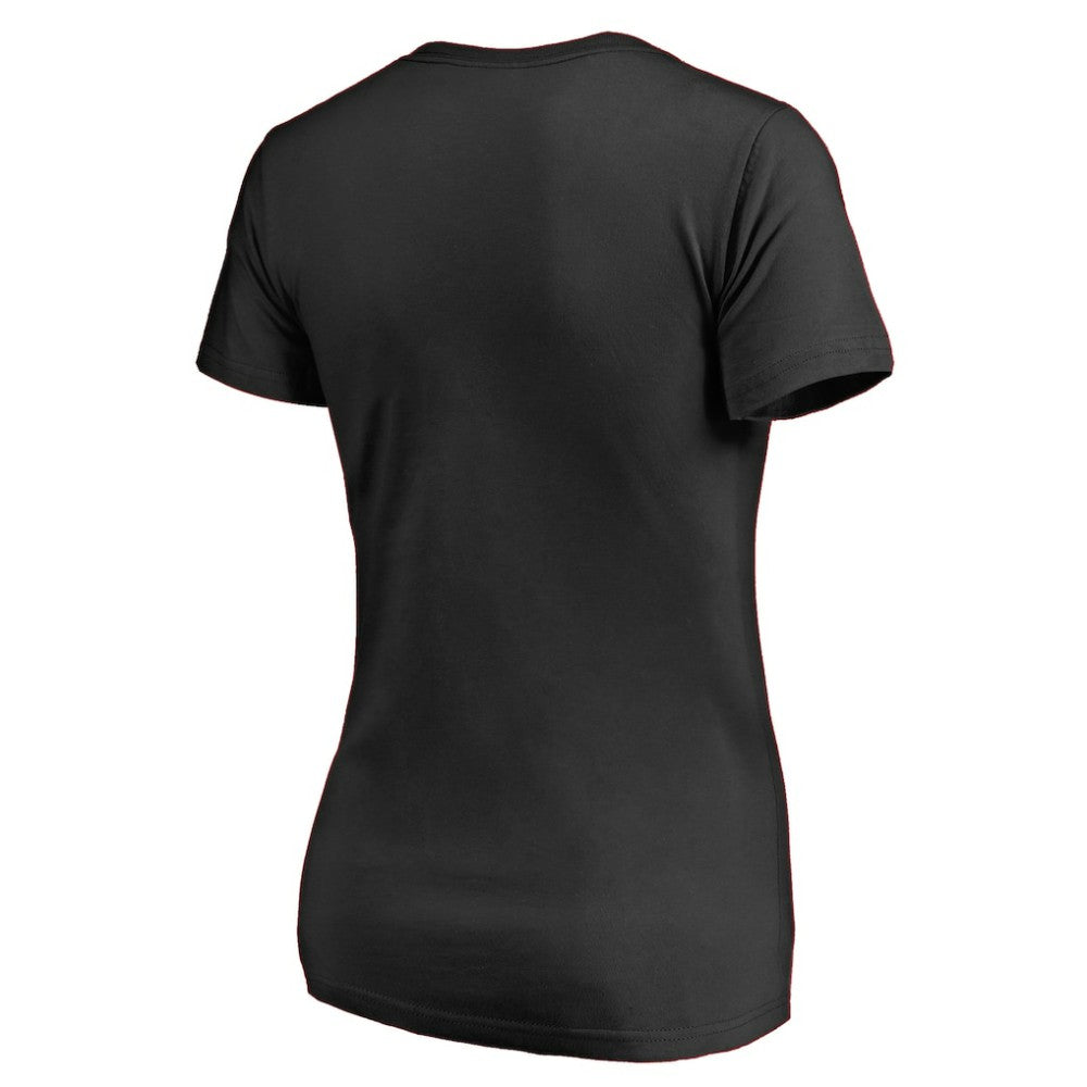 Los Angeles Kings - Women's Splatter Logo V-Neck T-Shirt Black