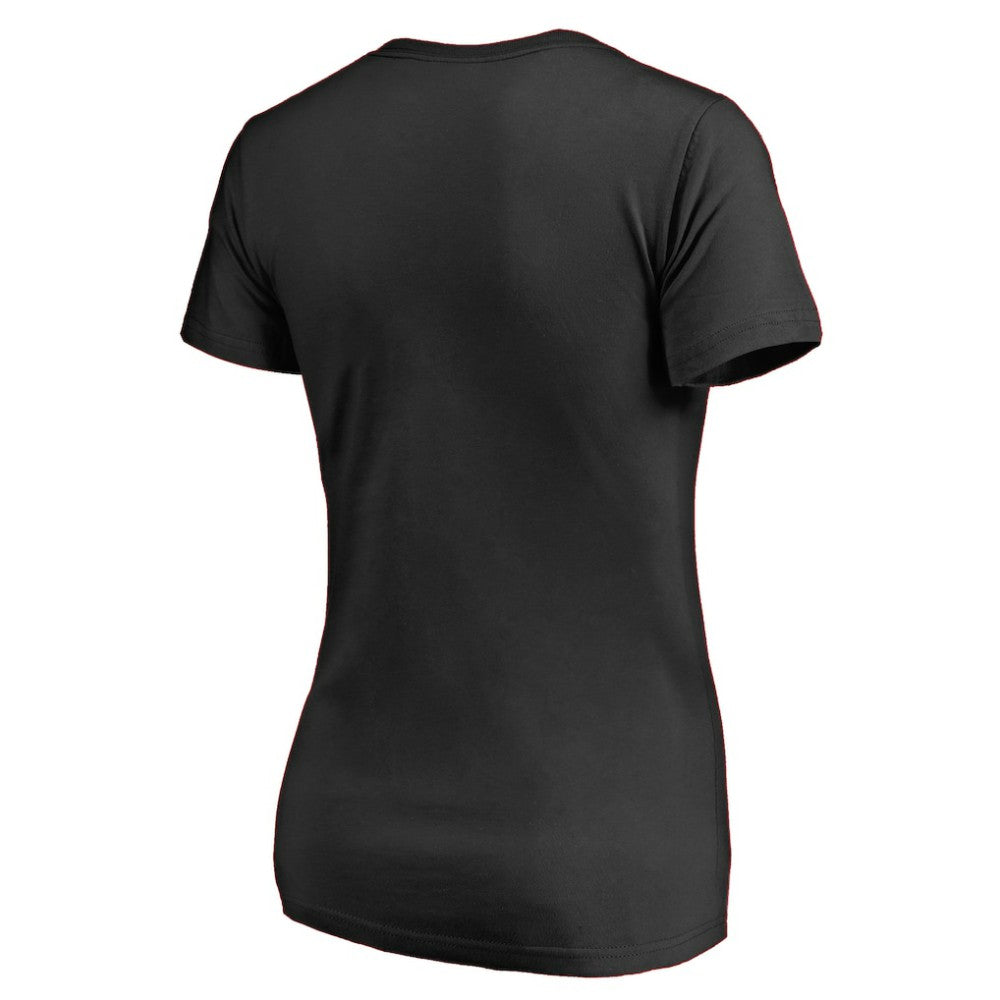 New Jersey Devils - Women's Splatter Logo V-Neck T-Shirt Black