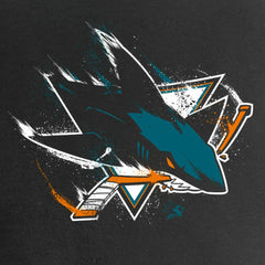 San Jose Sharks - Women's Splatter Logo V-Neck T-Shirt Black