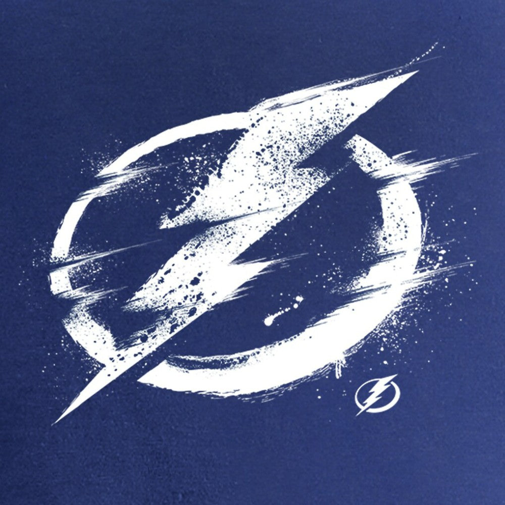 Tampa Bay Lightning - Women's Splatter Logo V-Neck T-Shirt Blue