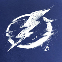 Tampa Bay Lightning - Women's Splatter Logo V-Neck T-Shirt Blue