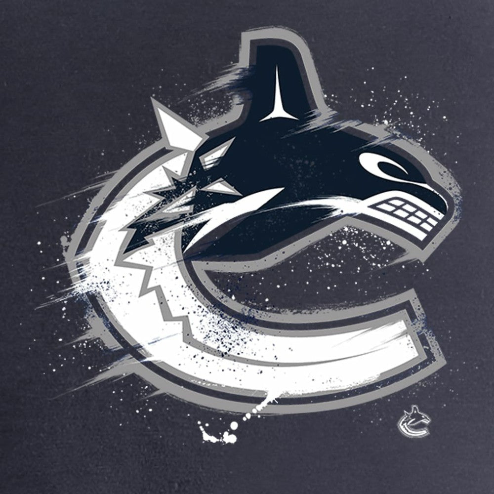 Vancouver Canucks - Women's Splatter Logo V-Neck T-Shirt Navy