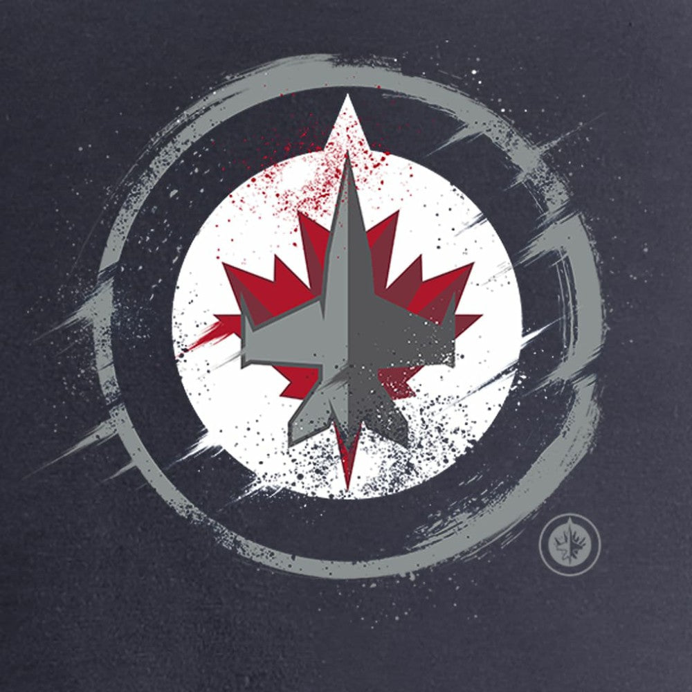 Winnipeg Jets - Women's Splatter Logo V-Neck T-Shirt Navy
