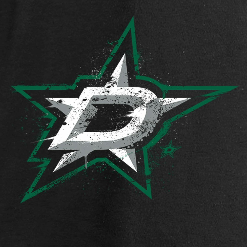 Dallas Stars - Women's Splatter Logo V-Neck Long Sleeve T-Shirt Black