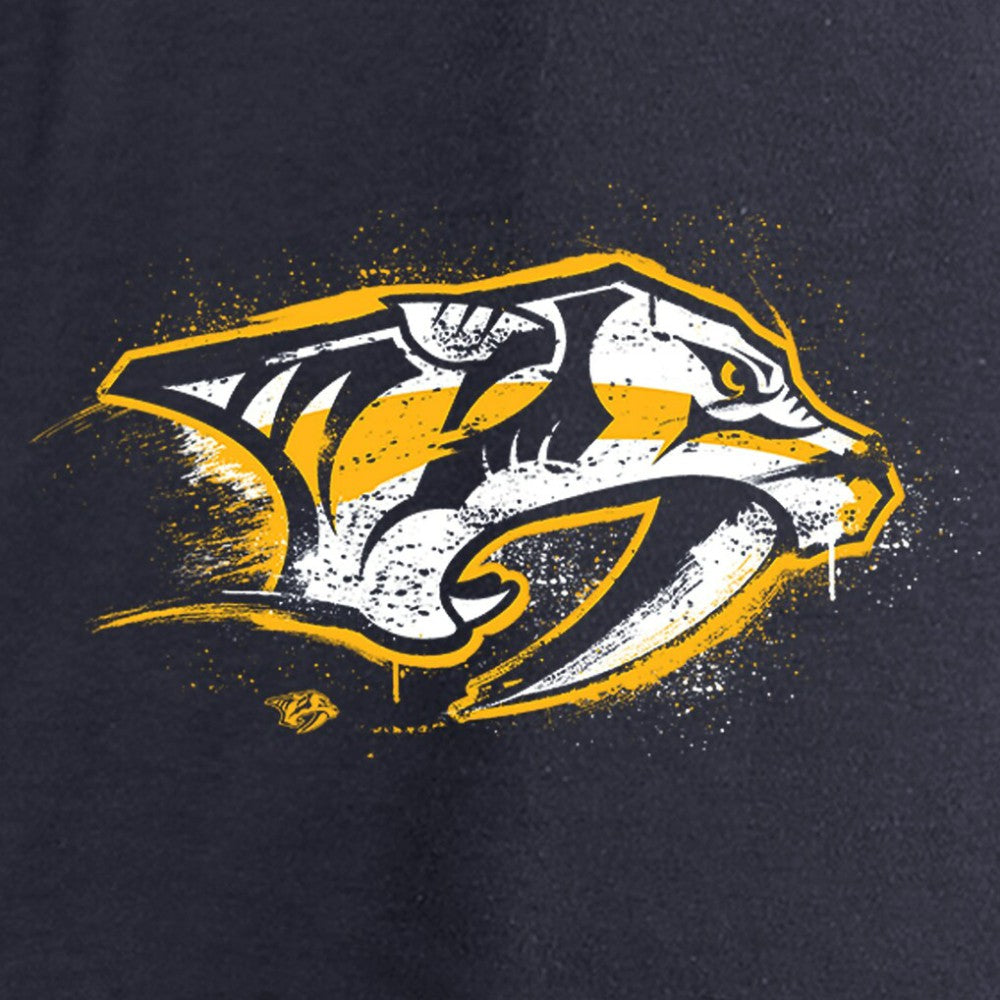 Nashville Predators - Women's Splatter Logo V-Neck Long Sleeve T-Shirt Navy