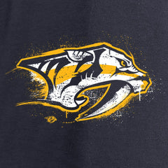 Nashville Predators - Women's Splatter Logo V-Neck Long Sleeve T-Shirt Navy