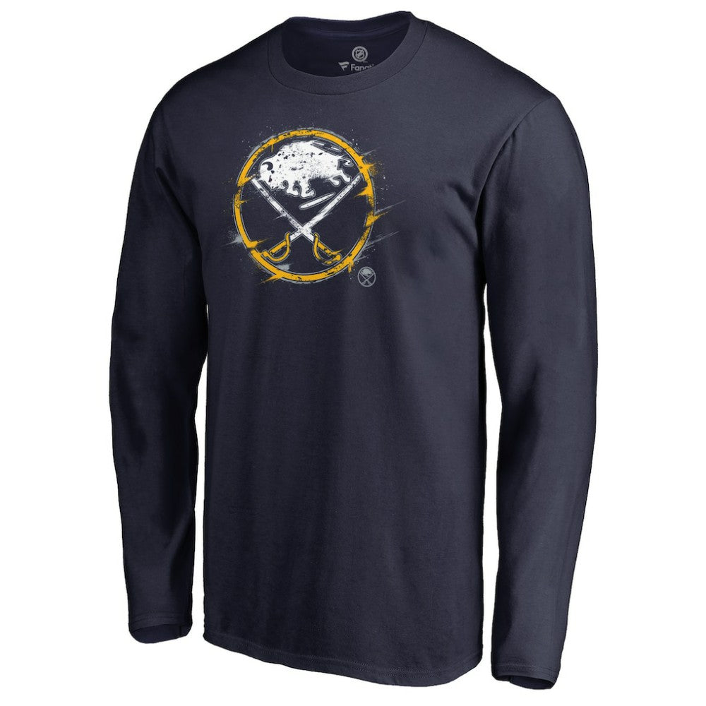 Buffalo Sabres - Splatter Logo Long Sleeve T-Shirt Navy