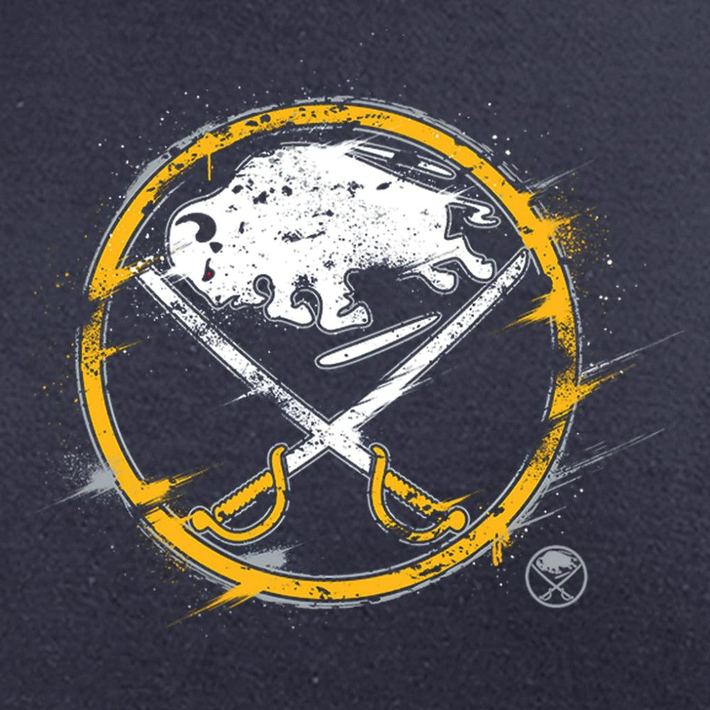 Buffalo Sabres - Splatter Logo Long Sleeve T-Shirt Navy