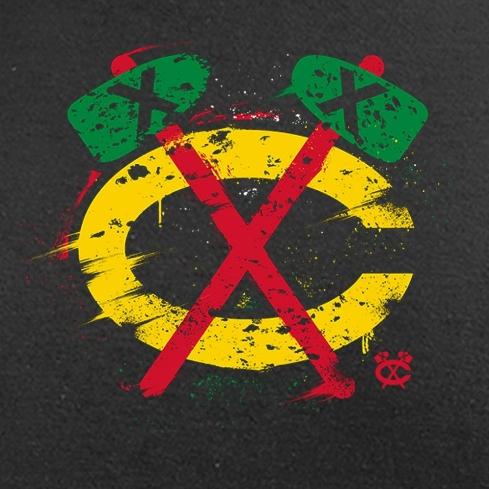 Chicago Blackhawks Splatter Logo Long Sleeve T-Shirt Black