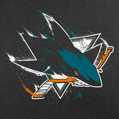 San Jose Sharks - Splatter Logo Long Sleeve T-Shirt Black