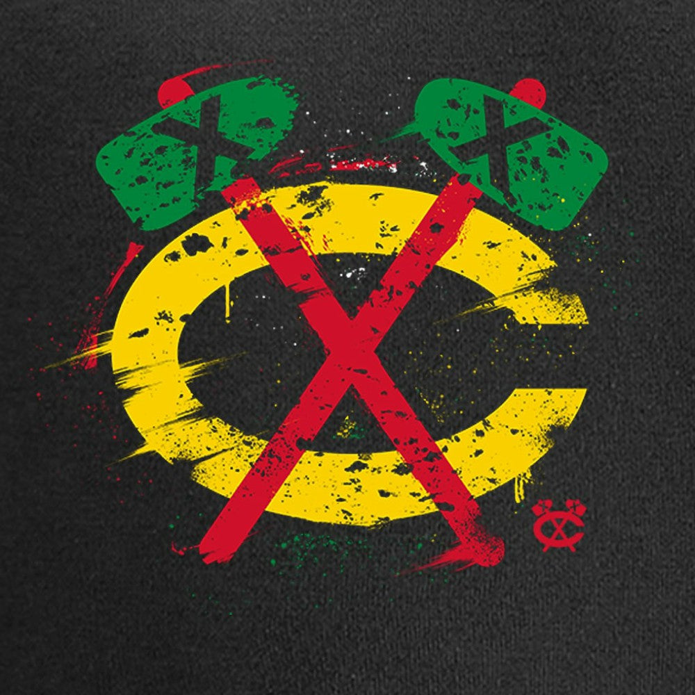 Chicago Blackhawks Splatter Logo Pullover Hoodie Black