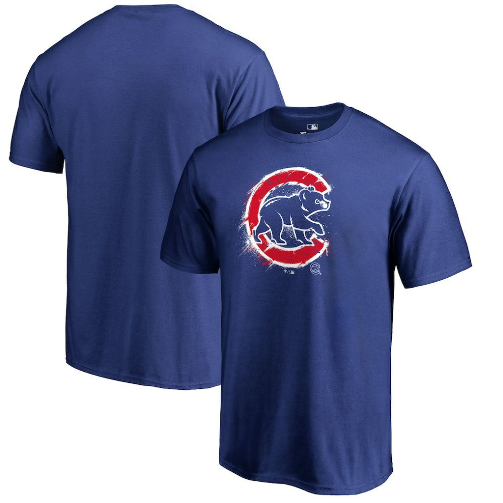 Chicago Cubs Splatter Logo T-Shirt On Sale