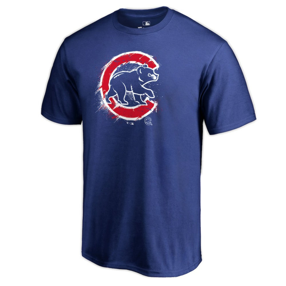 Chicago Cubs Splatter Logo T-Shirt On Sale