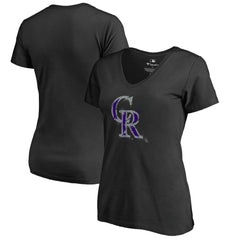 Colorado Rockies Women's Splatter Logo V-Neck T-Shirt Online