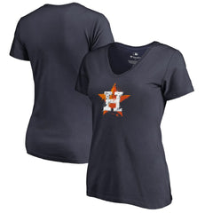 Houston Astros Women's Splatter Logo V-Neck T-Shirt Clearance