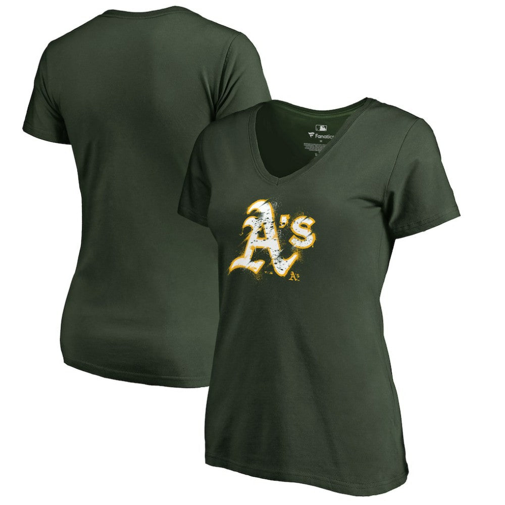 Athletics Women's Splatter Logo V-Neck T-Shirt Clearance