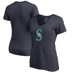 Seattle Mariners Women's Splatter Logo V-Neck T-Shirt Online