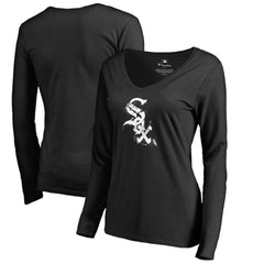 Chicago White Sox Women's Splatter Logo Long Sleeve V-Neck T-Shirt Lifestyle