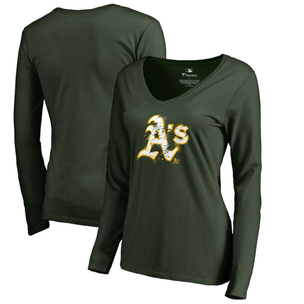 Athletics Women's Splatter Logo Long Sleeve V-Neck T-Shirt for sale