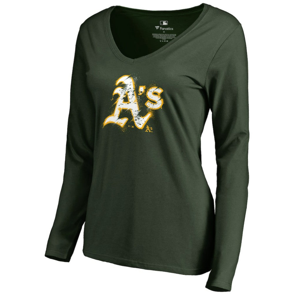 Athletics Women's Splatter Logo Long Sleeve V-Neck T-Shirt for sale