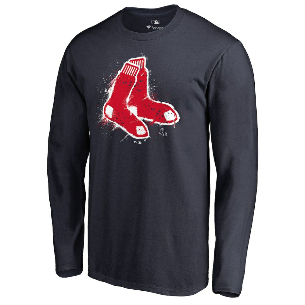 Boston Red Sox Splatter Logo Long Sleeve T-Shirt for sale